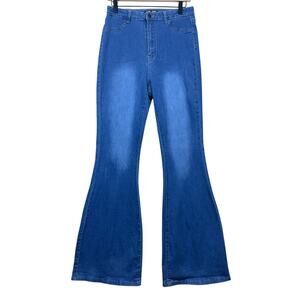 JC & JQ Blue Denim Bell Bottom Jeans Women’s XL Flare Stretch